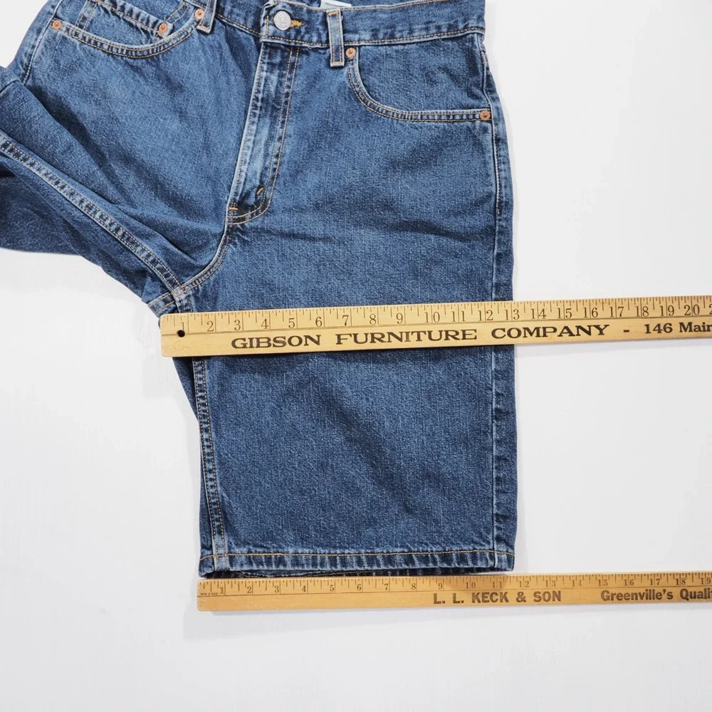Vintage 90s Levis 550 Shorts Mens 34 Blue Relaxed Fit Denim Jorts USA Made Y2K